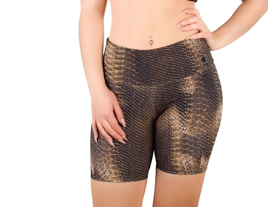 Printed animal tight shorts for women