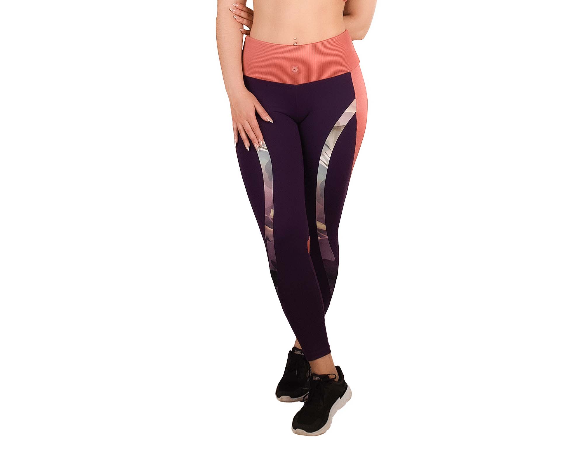 Legging desportivo para mulher de cintura subida com combinação de  diferentes matérias - Susana Gateira Shop