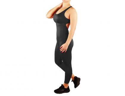 Fitness jumpsuit for woman with texture effect
